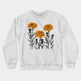 Marigold Flowers Botanical Crewneck Sweatshirt